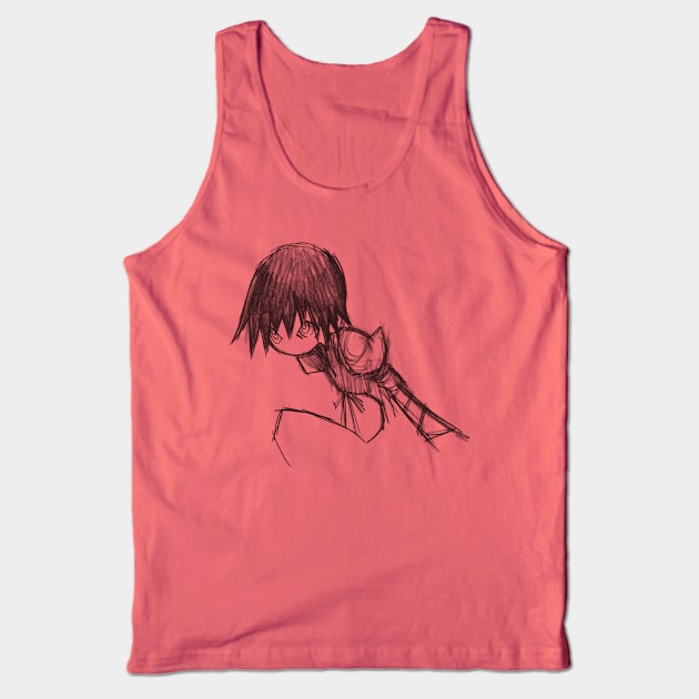 Kanbaru Suruga (Bakemonogatari) "Ending" Tank Top by Kamishirts